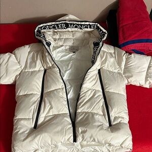 Moncler Cream Hooded Puffer Jacket